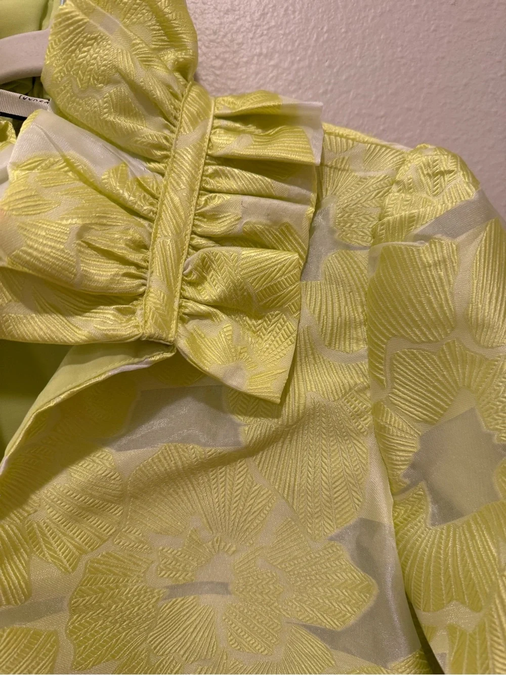 Tuckernuck Yellow Ruffle Collar Floral Blouse